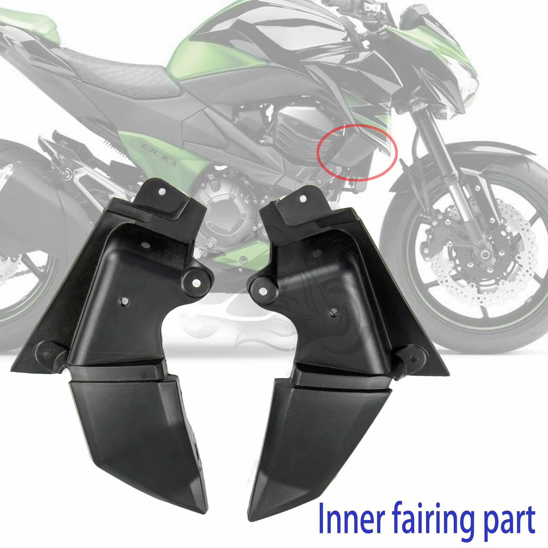 

Fit For Kawasaki Z800 2013 - 2021 Motorcycle Left Right Side Fairing Inner Cowl Panel black Part Z 800 2014 2015 2016 2017 2018