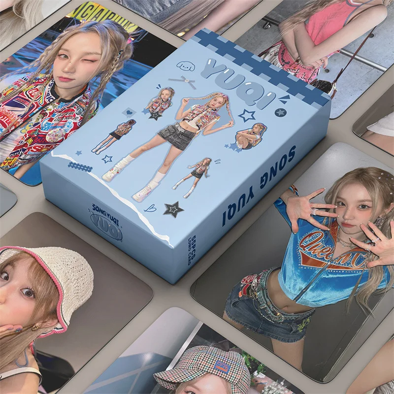 

55 шт./набор (G)I-DLE Song Yuqi Single Small Card Song Yuqi альбом Lomo Card Gidle Girl Child Print Photo открытка KpopMIYEON MINNIE