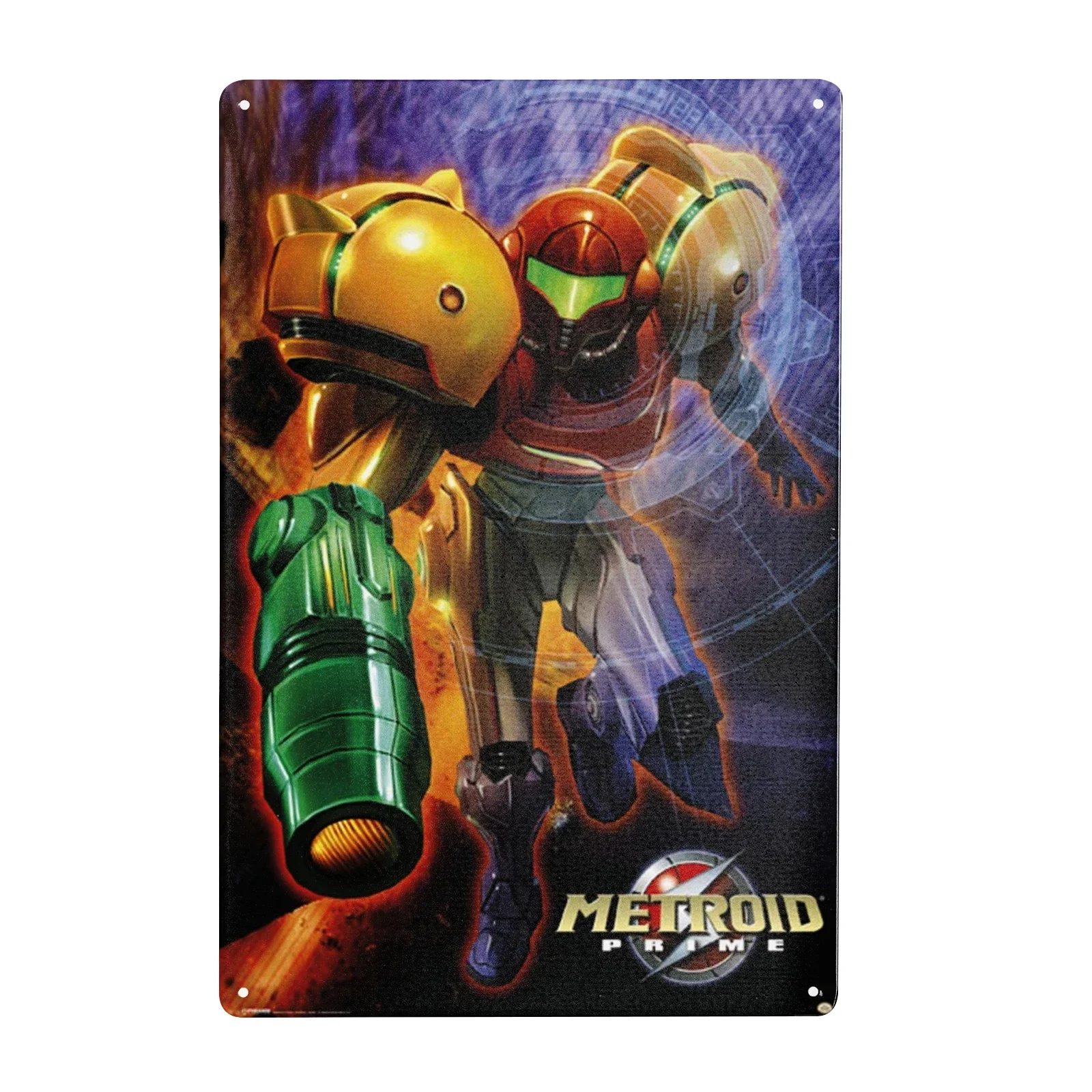 Super Metroid Retro Metal Poster