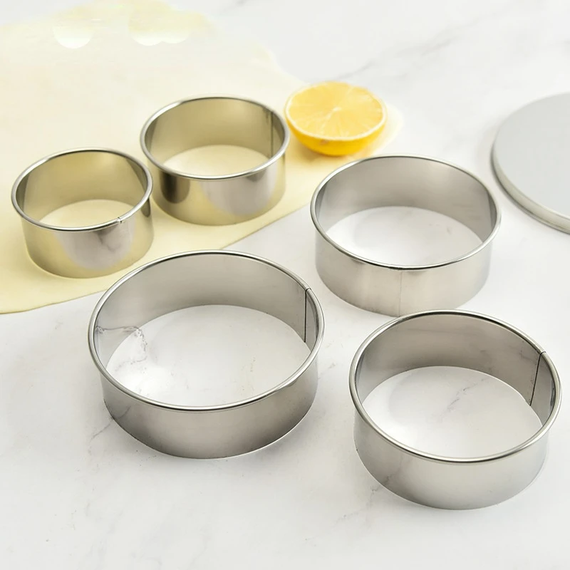 

12Pcs/set Stainless Steel Mousse Cake Ring Round Cookie Biscuit Cutters Baking Circle Ring Molds DIY Utensils for Kitchen