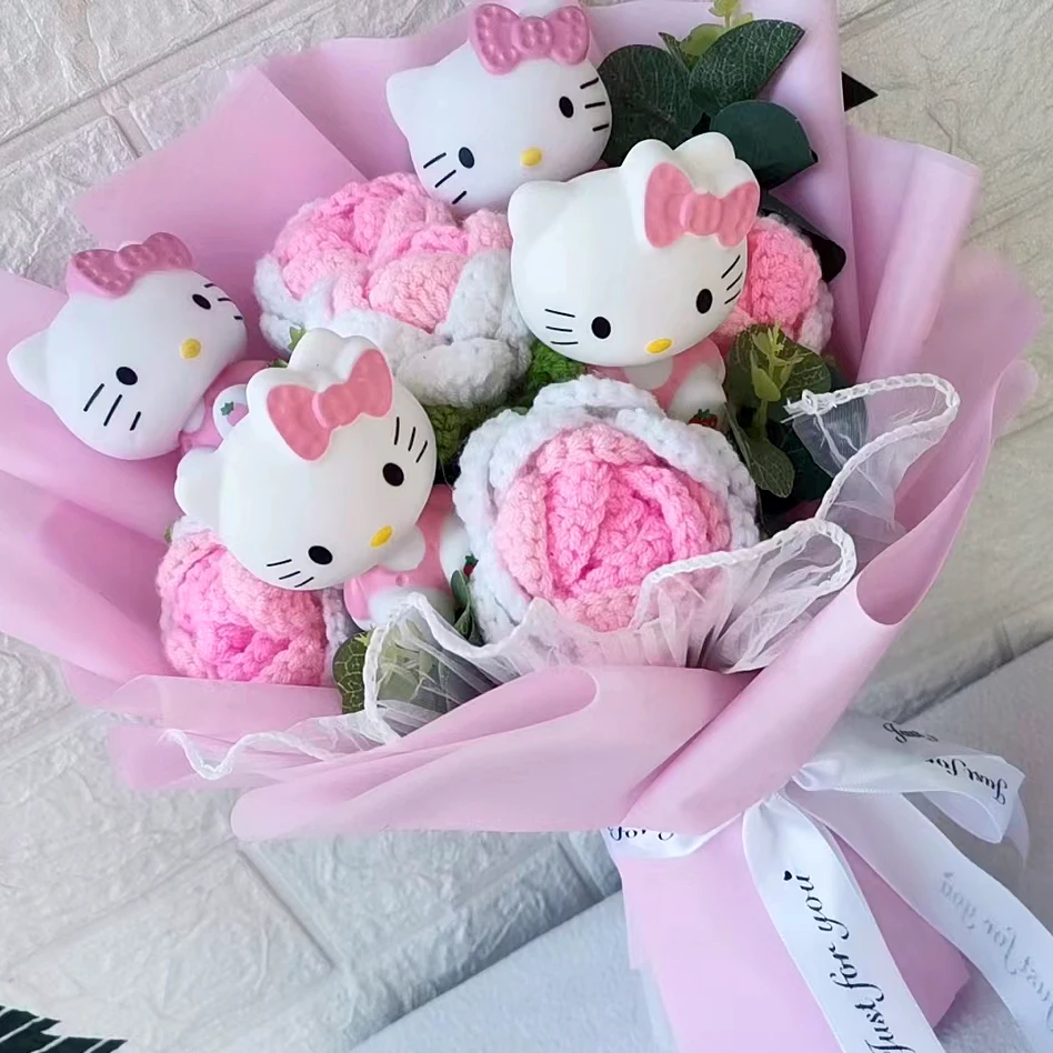 thumbnail image 5 of Ramo de peluche de dibujos animados de Hello Kitty, flores de jabón de anime, muñeca, decoración para el hogar, boda, regalo de Navidad y San Valentín, 5 of 5