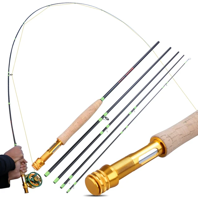 Sougayilang Fly Fishing Rod and Reel Combo Carbon Rod 5/6 Fly