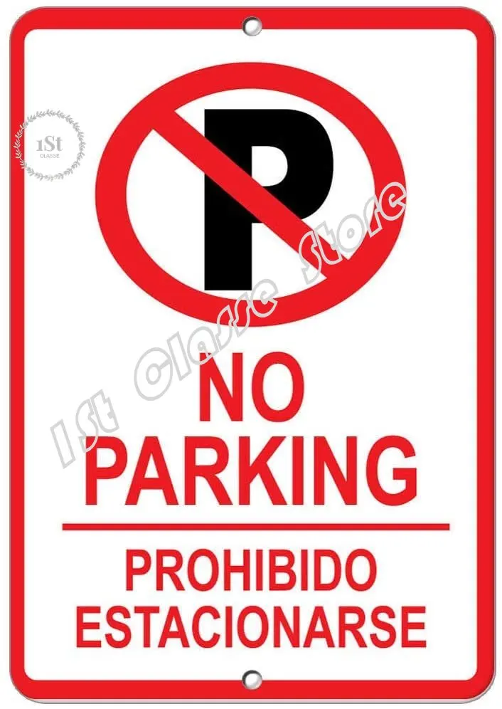 

No Parking Prohibido Estacionarse 3 Parking Poster Funny Art Decor Vintage Aluminum Retro Metal Tin Sign 20x30cm