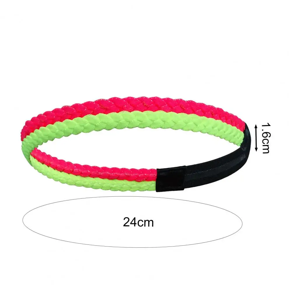Sports Headband Great Sweat Absorption Capacity High Elastic Stretch Soft Non-slip Breathable Braided Colorful Reusable Yoga Jog