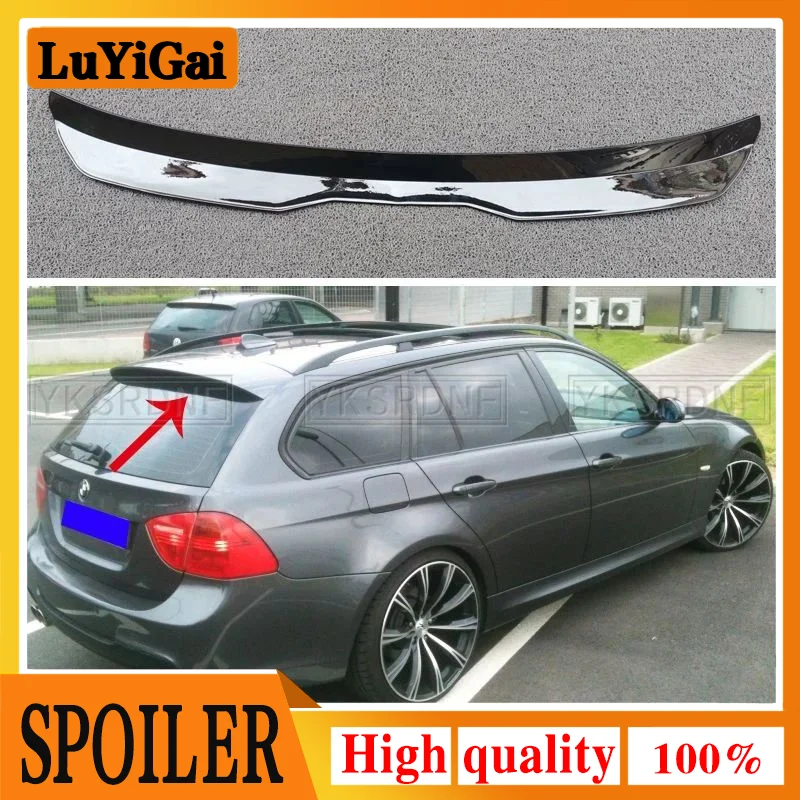 Spoiler Extension Per Bmw 3 E91 M-Pack Facelift Serie 3 Touring 2005-2012 Abs Plastica Car Tail Trunk Wing Spoiler Sul Tetto Posteriore