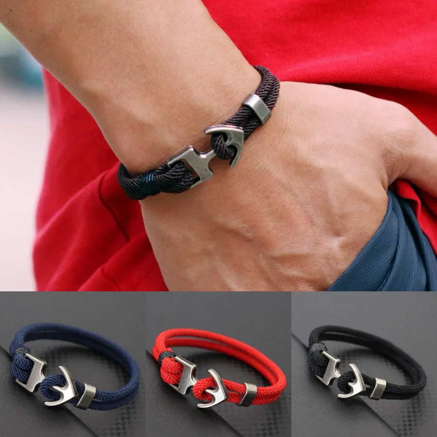Nautical Anchor Rope Bracelet for Men Outdoor Sports