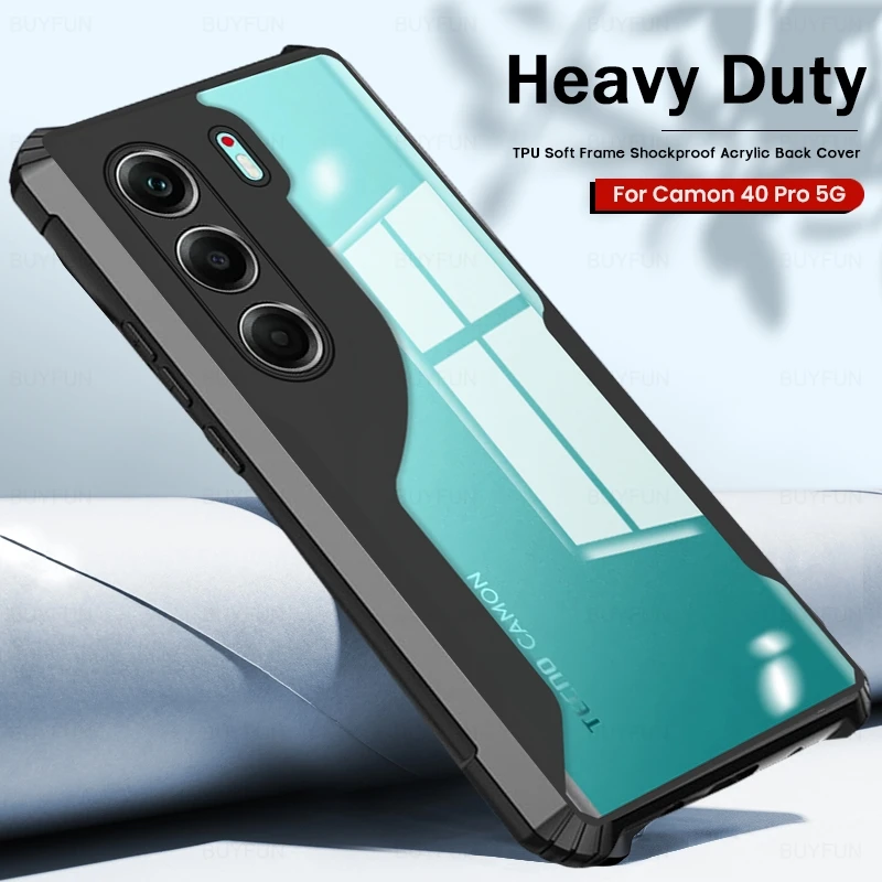 Clear Crystal Acrylic Back Cover - Hybrid Shockproof Case