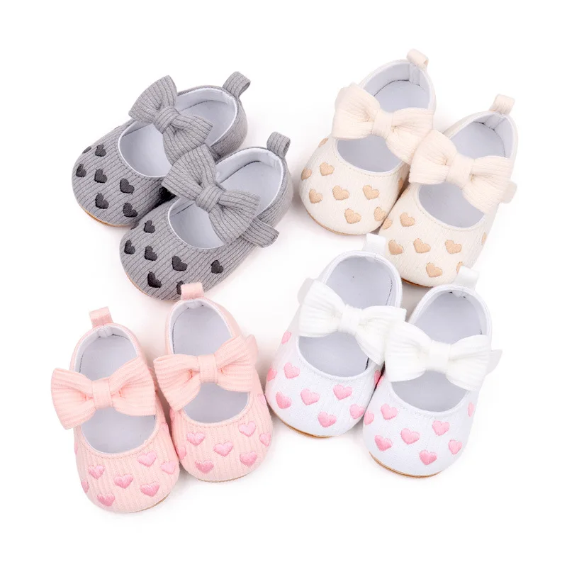 Baby Shoes 0-1Y Non Slip Fabric Sole Newborn Walking Shoes Cute Baby Sweet Princess Newborn