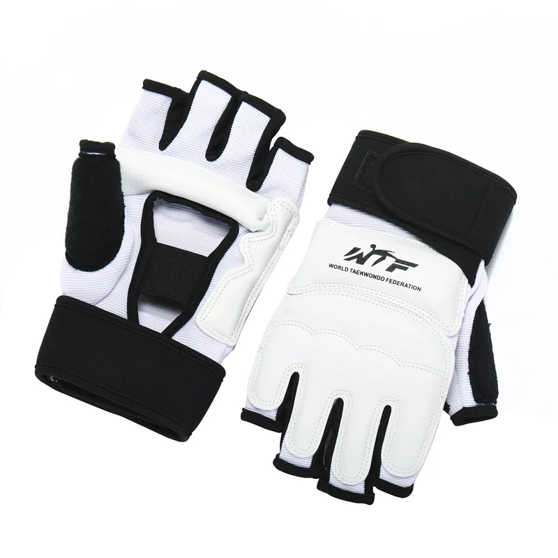 Half Finger taekwondo Gloves PU Leather Karate Muay Thai Training Taekwondo Gloves Foot Protector Workout