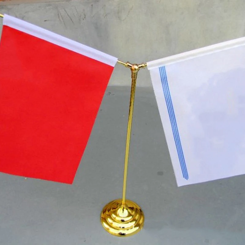 10Pcs Gold-Plated Plastic Base Round Square Flagpole Base Table Flag Holders Mini Flag Bases Decoration flag pole attachments