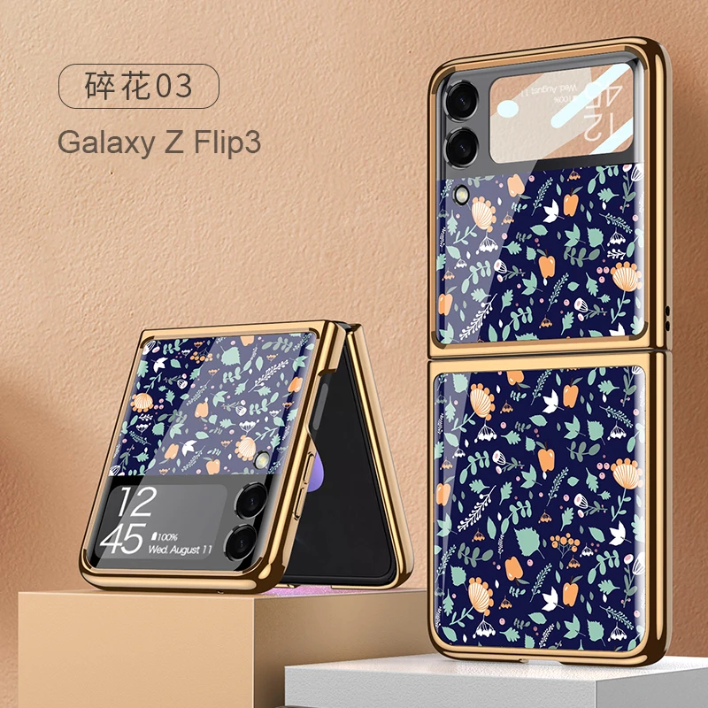 samsung cute phone cover Anti-fall Ring Holder Phone Case For Samsung Galaxy Z Flip 3 Back Cover for Galaxy Z Flip Zflip3 Shell Folding Ring Stand Case silicone cover with s pen