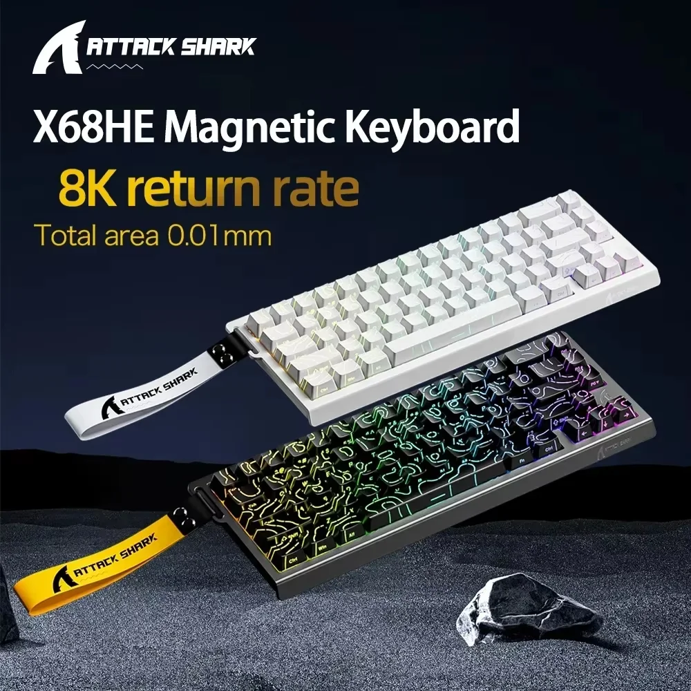 ATTACK SHARK X68HE ブラック コイルコード付き Amazon.com: ATTACK SHARK X68 HE Magnetic Switch Gaming