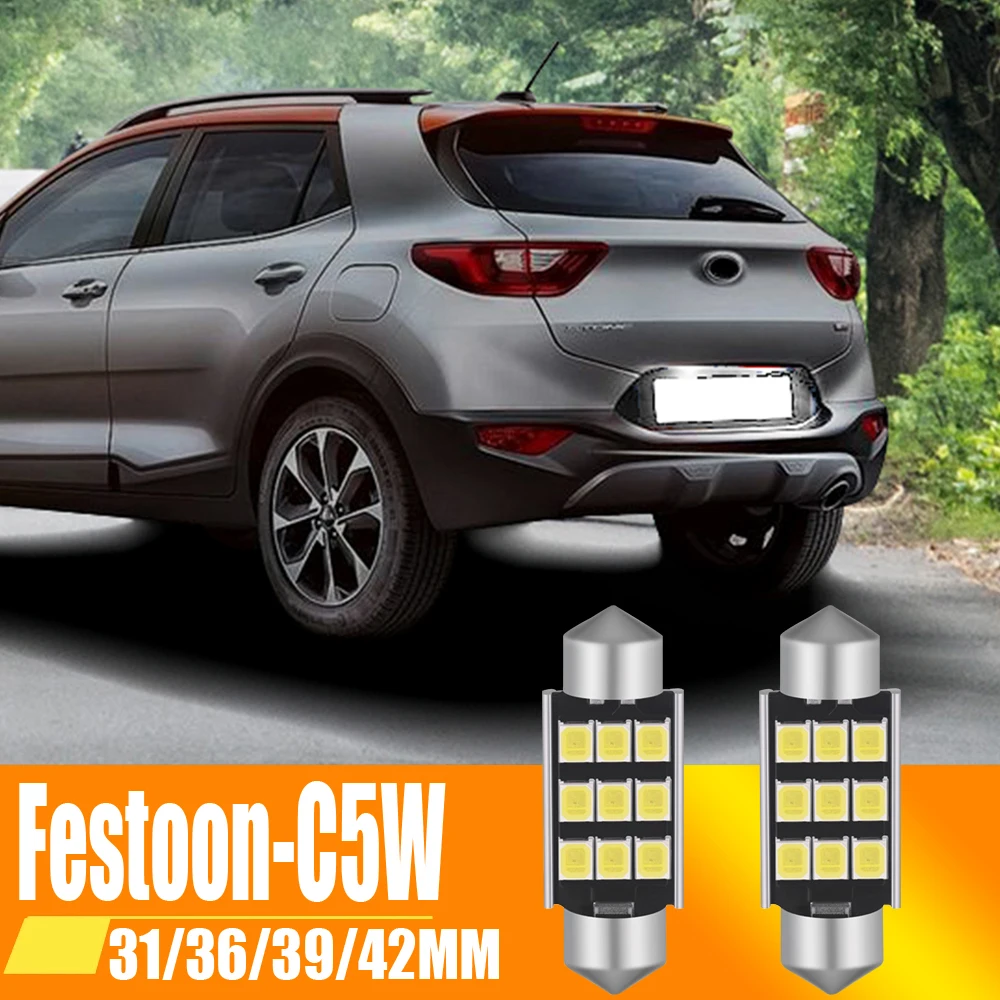 2pcs C5W Led C10W Festoon Light Interior Light 31mm 36mm 39mm 41mm Car