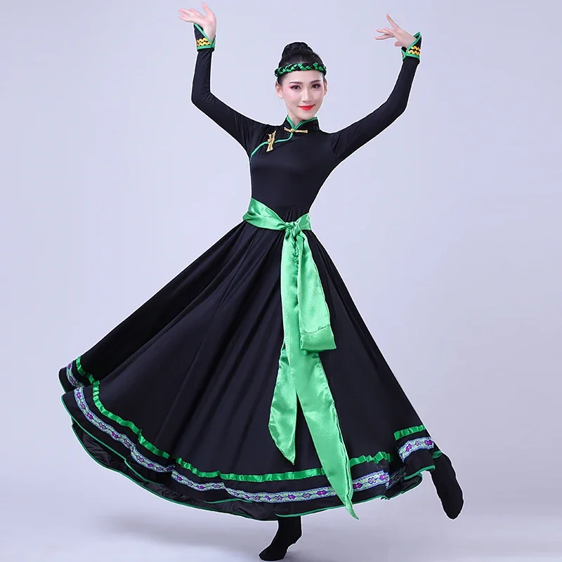 

Mongolian Dance Costume Chinese Ancient National Dance Dress Stage Dancewear Minority Costume Female Tibetan Dance Outfit