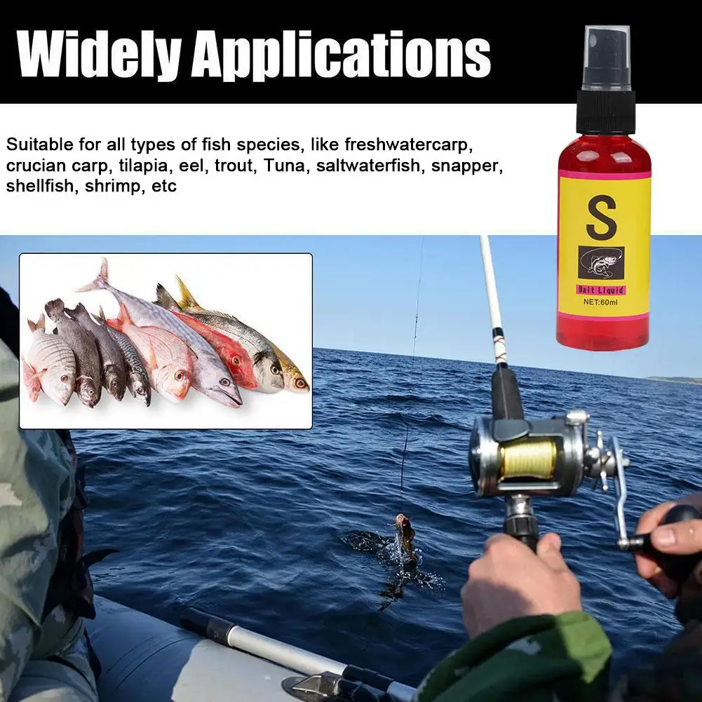 60ml Fishing Baits Attractants Lures Liquid Attractant Natural Scent Drag For Sea River Freshwater Fish Effective Attract F Q8N8