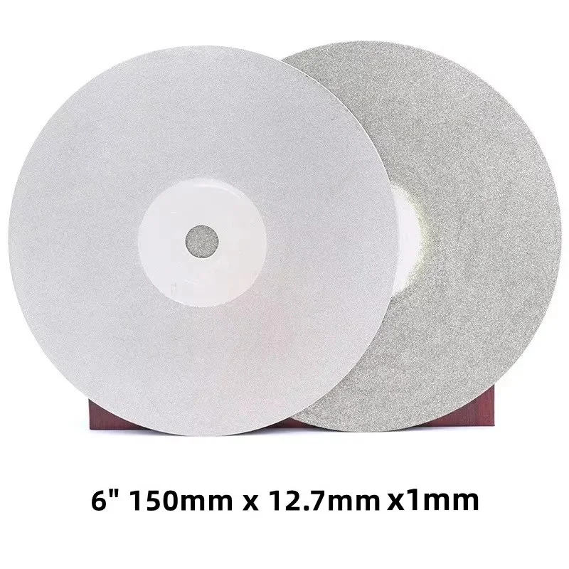 1 Stück Diamant-Schleifscheibe 6" 150 mm 80-3000 # Diamantbeschichtete flache Schoßrad Lapidar Polieren Schleifen