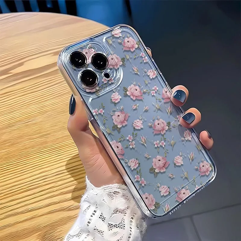 Cute Flower Pattern Phone Case - Elegant Floral Design Shell