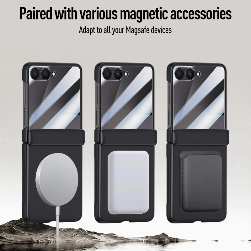 حافظة لهاتف سامسونج جالاكسي Z فليب 7 من الجلد الصل...