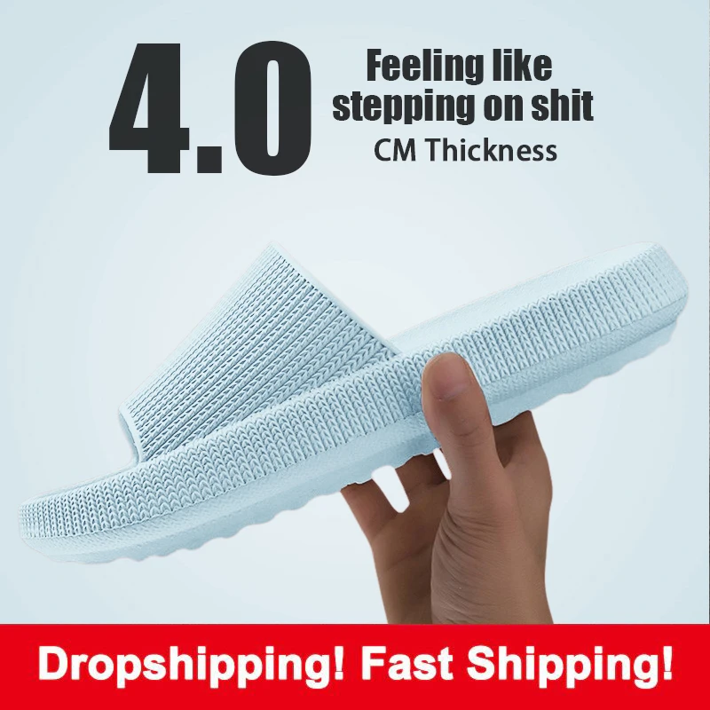 

2023 New Summer Women Slippers Thick Platform Bathroom Home Slides Men Soft Sole Eva Indoor Slide Sandals Non-Slip Flip Flops