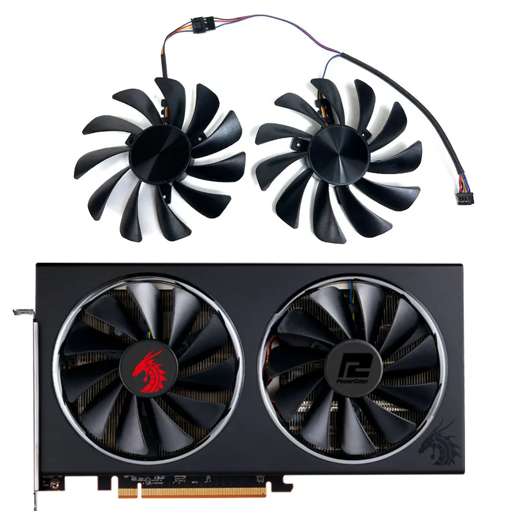 

FDC10U12S9-C CF1010U12S RX 5700XT、5600XT GPU FAN，For PowerColor Red Dragon Radeon RX 5600XT、5700、5700XT Video card cooling fan