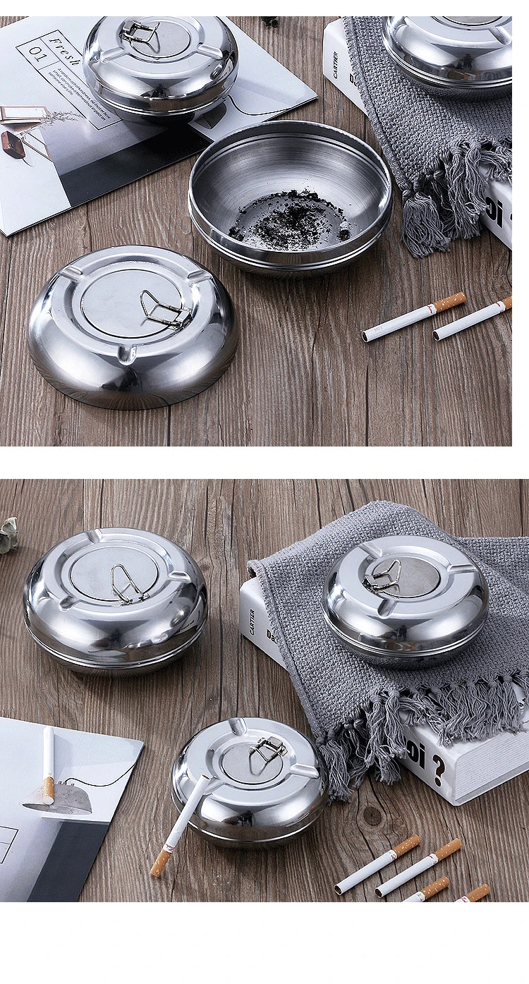 Cendrier Vintage Avec Couvercle Coupe-vent - Bronze Antique - Déco Intérieur élégante - Cadeau Original