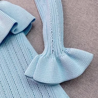 YuooMuoo Brand Fashion One-piece Knitted Maxi Dress Women Elegant V-neck Ruffled Slim Waist Bodycon Sweater Dress Party Vestido - Image 6