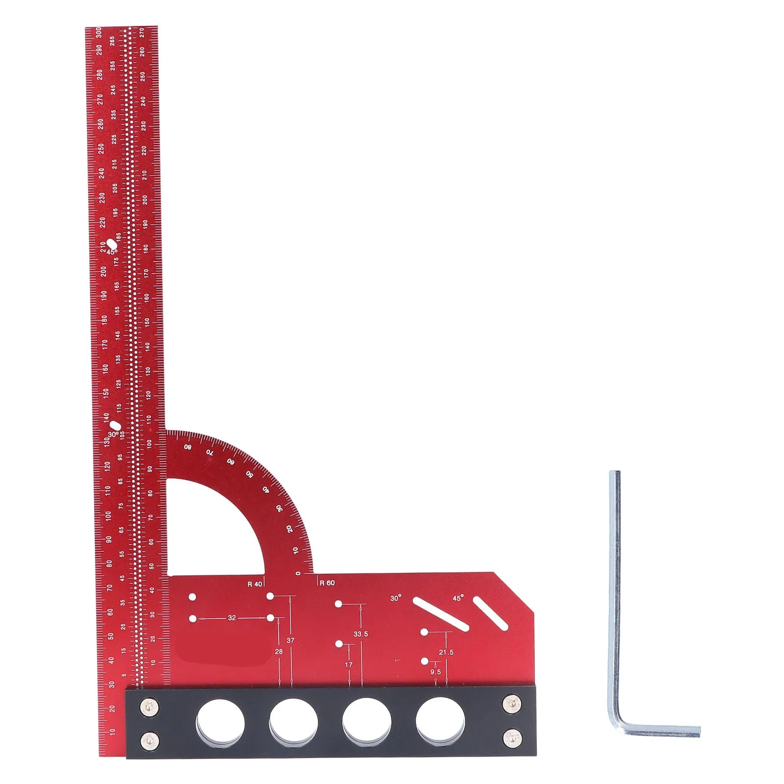 

Aluminum Framing Woodworking Multi Function Right Angle Scribing Ruler for Measuring 300mm Right Angle Scribing Ruler