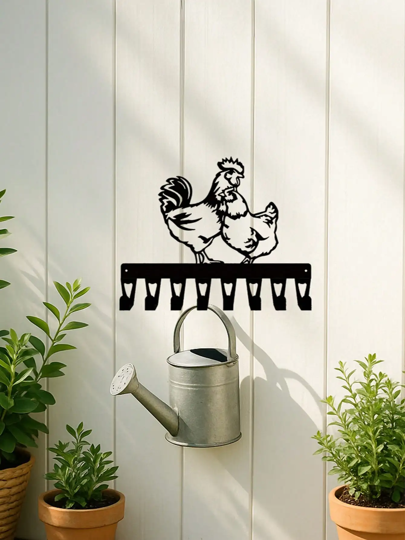 Roaster Key Rack Hand-Forged Iron Rooster Key Holder Wall Decor - 8 Hooks Farmhouse Wall ...