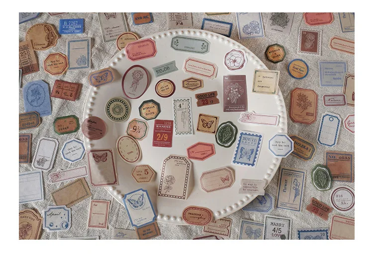 100 pcs/pack Vintage Ticket rechnung Aufkleber Diy Tagebuch Album Schreibwaren Scrapbooking material Aufkleber junk journal liefert – Detail 20