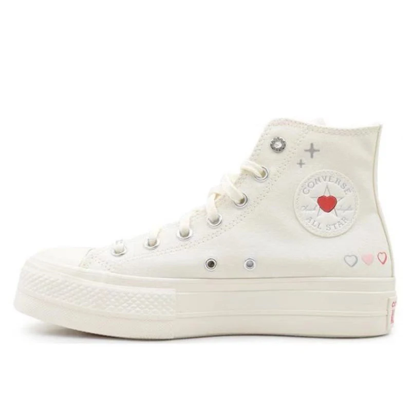 thumbnail image 1 of Converse Chuck Taylor All Star LiF - Zapatos de lona altos, antideslizantes y resistentes al desgaste, bordados, informales, para mujer, 1 of 5