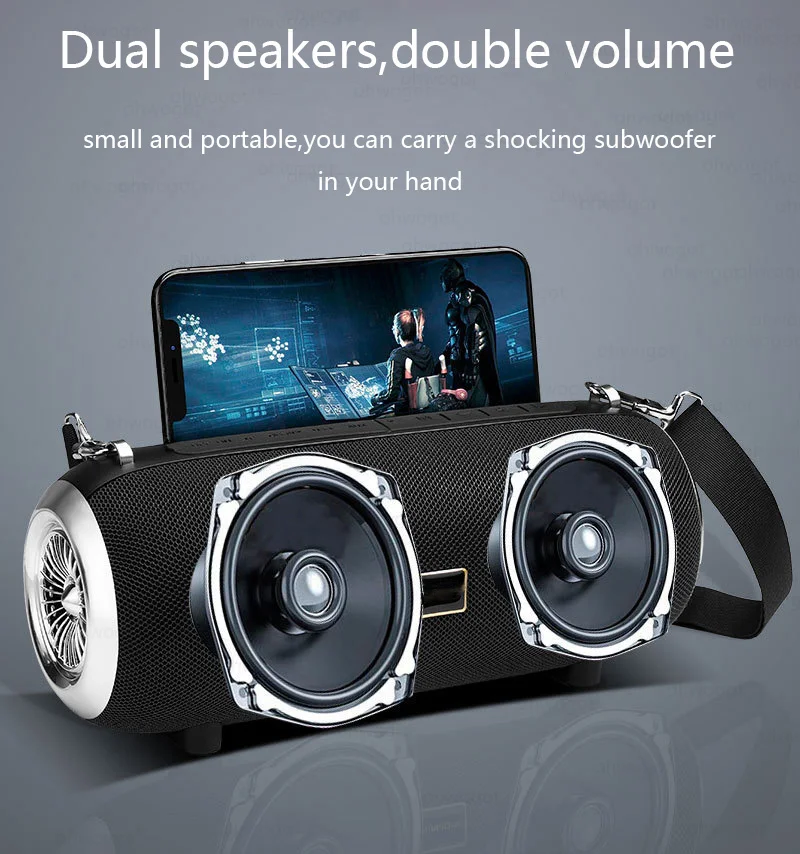 

Outdoor Sound Portable Music Caixa De Som Powerful Boombox with Stand HolderHigh Power 40W Bluetooth Speaker Wireless BT Column