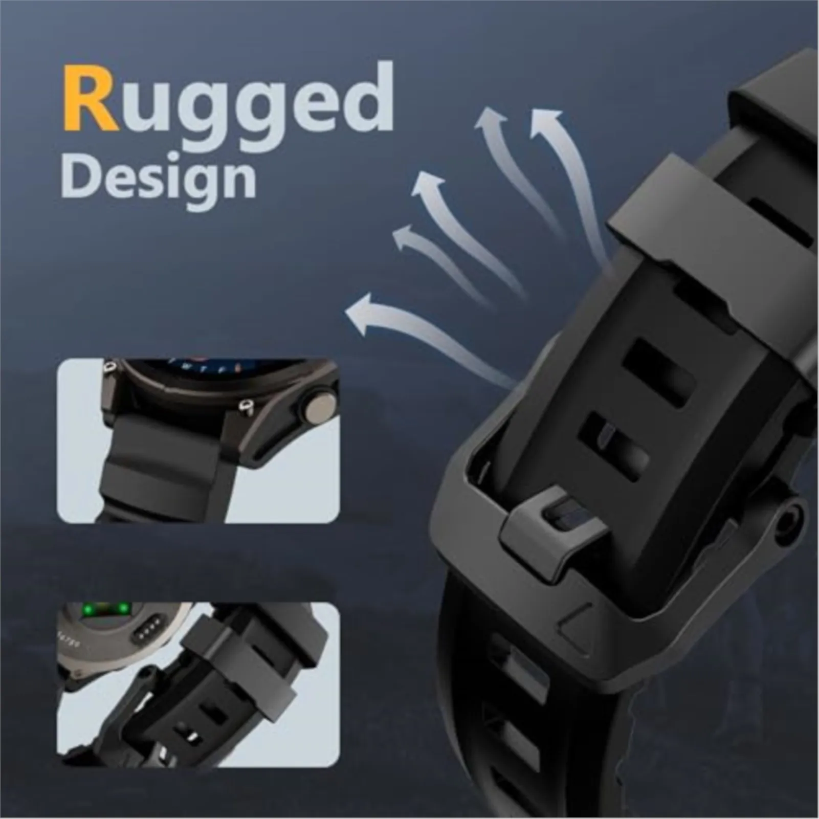 Premium Silicone Strap for Smartwatch - Durable QuickFit Band in Various Sizes