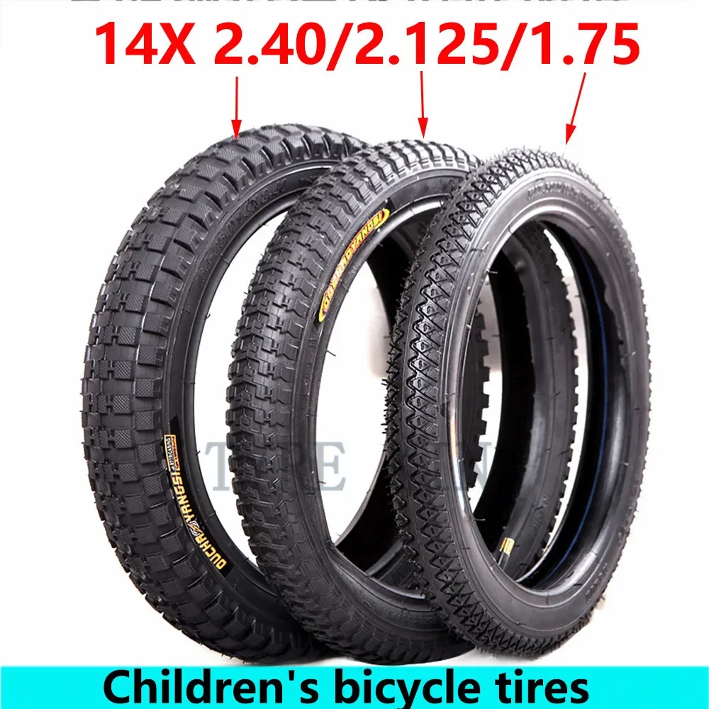 Children's Bicycle Tire 14 Inches 14X1.75/2.125/2.40 Bicycle Inner Tube Outer Tire Baby Carriage Tyre Accessories