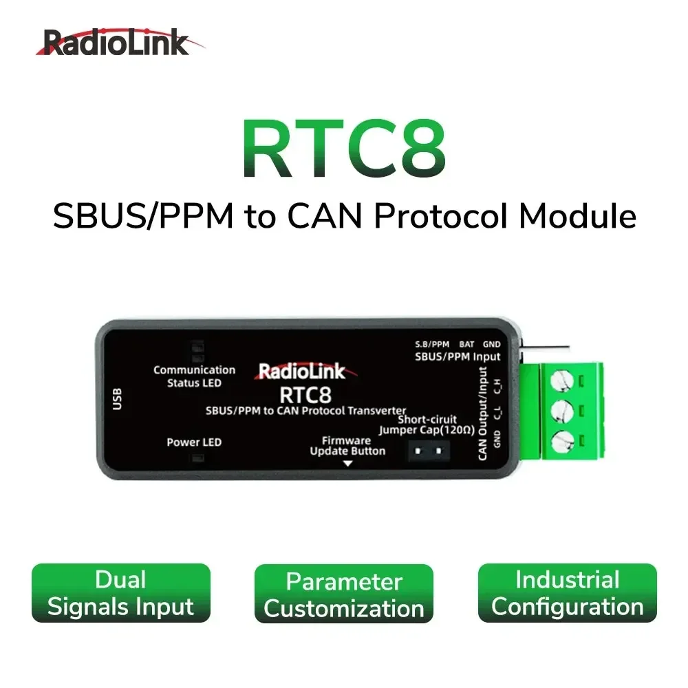 Protocol Module Radiolink-RTC8-SBUS-PPM-to-CAN-Protocol-Module-Dual-Signal-Input-APP ...