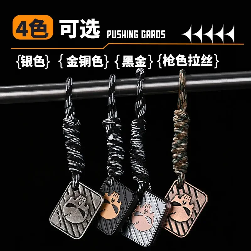 String version push card snap coin Fidget toy for adults, metal magnetic Fidget slider, Cliker coin EDC stress relief toy