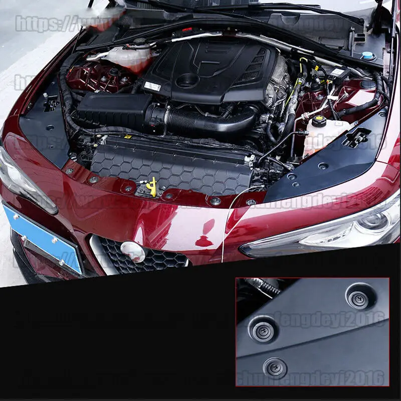 For-Alfa Romeo Giulia 2pcs Engine Side Panel Bay Cover Anti-Dust car accsesories