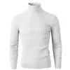 Autumn Men's Long Sleeve Knitted Sweater Winter Warm Turtleneck Pullovers Breathable Streetwear Solid Color Knitted Sweater Men 4