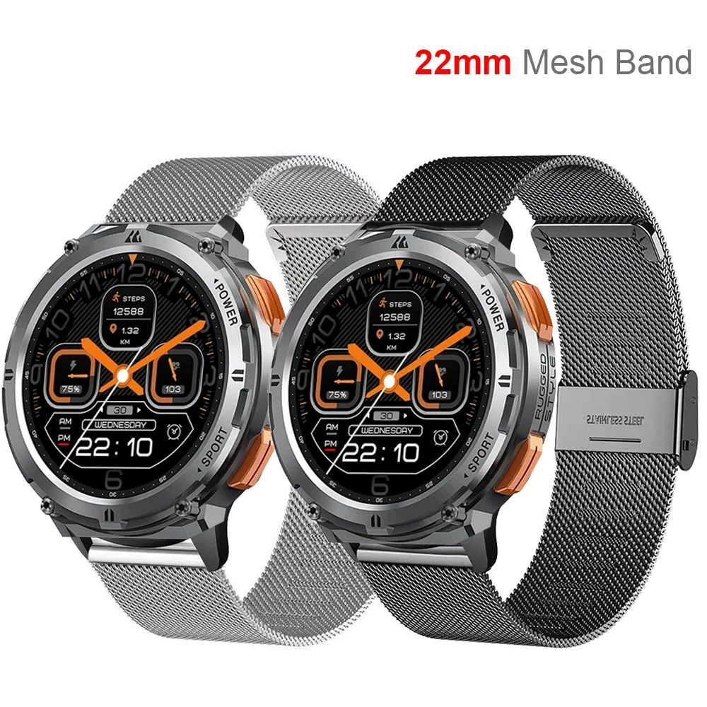 Cinturino In Rete Da 22Mm Per Amaztim Tank T2 T2 Ultra Bracciale Cinturino Da Polso Loop Per Amaztim Tank T2 Ultra Accessori Per Cinturini