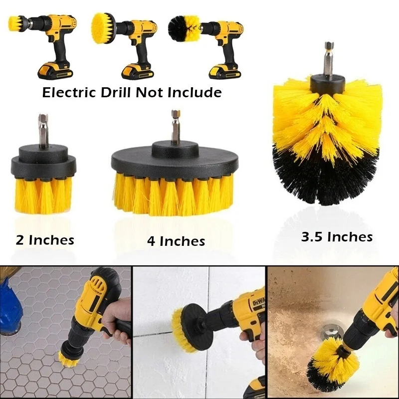 Electric Drill Cleaning Brush Tire Cleaning Brush Electric Scrubber Scrub Bit Grout Tile Clean 2/3.5/4 Inch