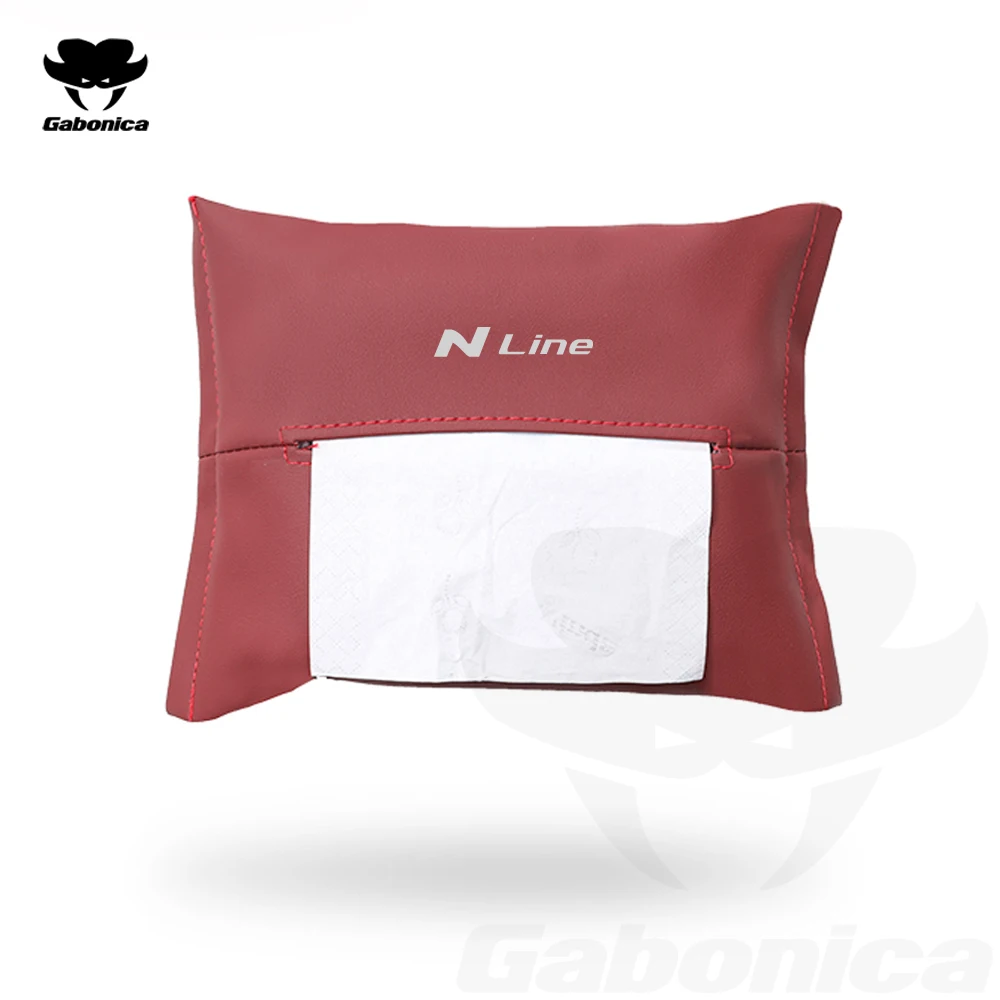 thumbnail image 1 of Nueva caja de bombeo de pañuelos para automóvil, bolsa de pañuelos de alta calidad para Hyundai N Line Sonata Elantra i20 i30 Tucson Kona, bolsa de pañuelos para respaldo de asiento, 1 of 5