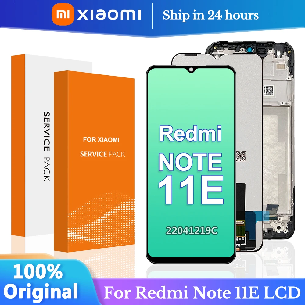 

6.58" Original Xiaomi Redmi Note 11E LCD Display Touch Screen Digitizer For Redmi Note 11 E Note11e 22041219C Display with Frame