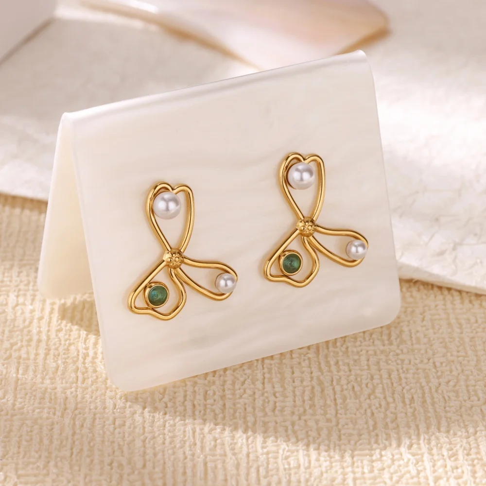 Imitation Pearl Geometric Earrings for Women
