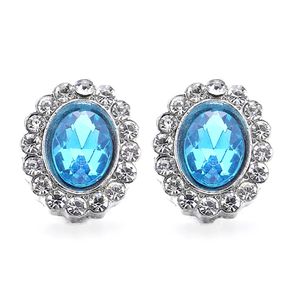 20pcs New 12mm Snap Buttons Jewelry Oval Metal Rhinestone 12mm Snap Buttons Bracelets Necklaces