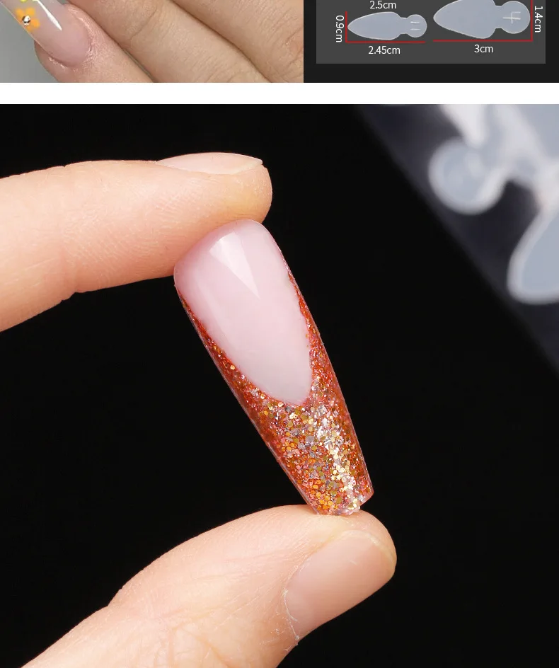 12Pcs/sheet Reused Soft Silicone Pad French Line Nail Forma Dual Sticker Poly Nail Gel Duet System Dual Form for French Manicure