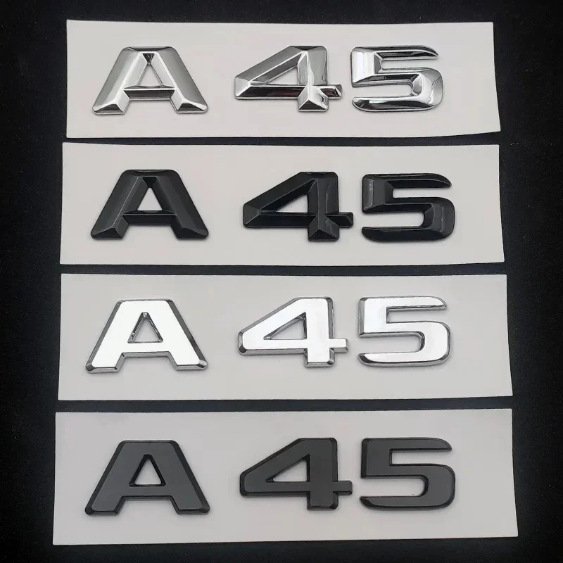 자동차 스티커 후면 트렁크 글자 배지 엠블럼 크롬 블랙 로고 3D 스티커, 메르세데스 A45 AMG W176 W177 14-16 자동차 액세서리