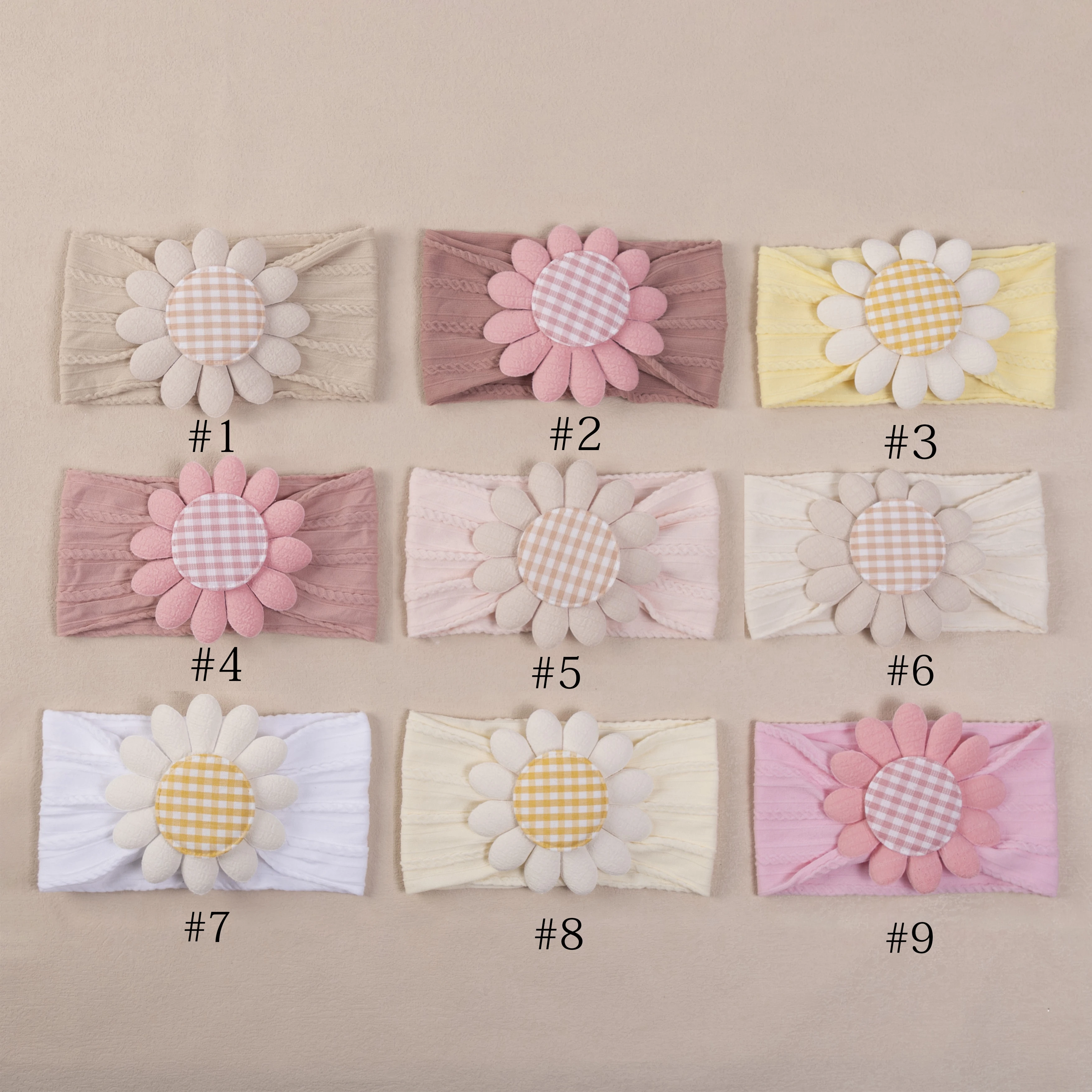 New Sun Flower Baby Headband Cute Nylon Hair Band for Newborn Kids Headwear Elastic Children Turban Girls Hair Accessories 6
