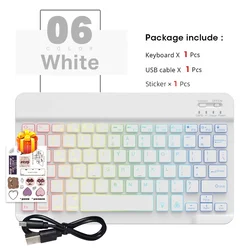 Enhanced Wireless Bluetooth Keyboard and Mouse for Tablets and Phones - Multi - Language Support (White - No Mouse)