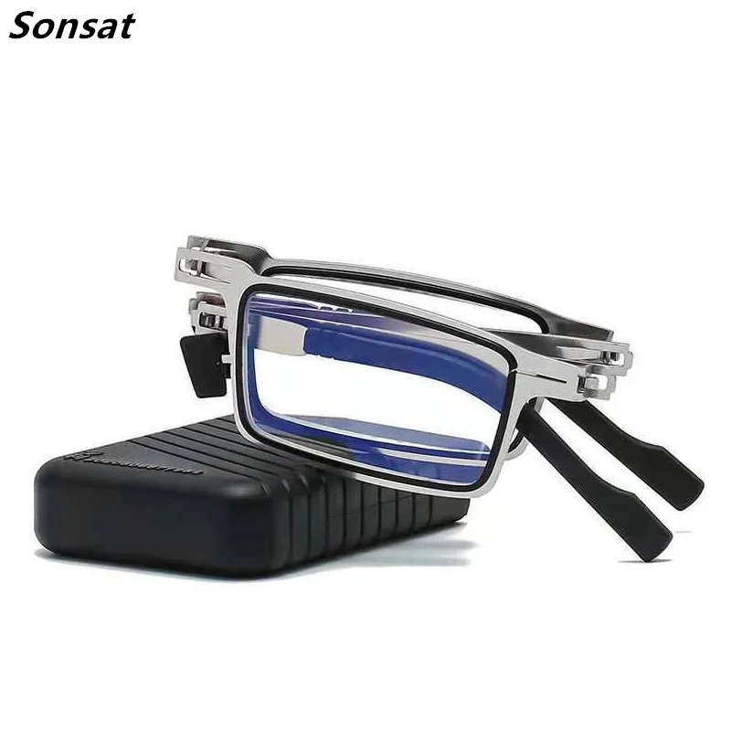 

Folding Reading Glasses Metal Round Men Blue Light Computer Grade Glasses Narrow Eyeglasses Frame For Men Gafas +1,1.5,2,3,4