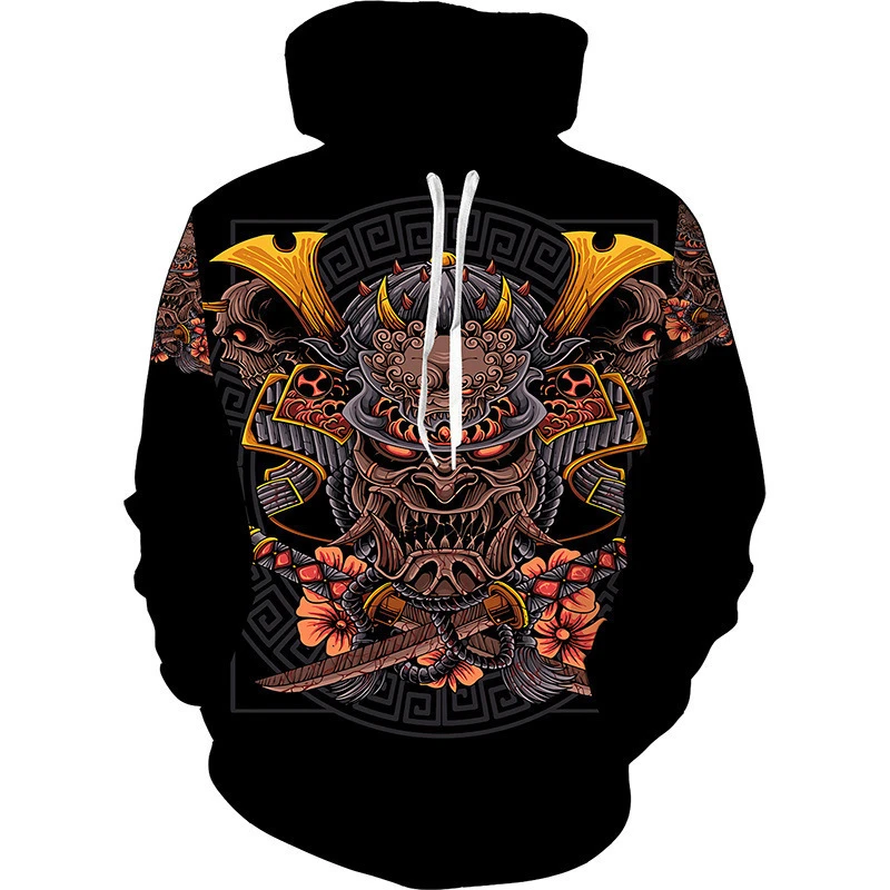 thumbnail image 1 of Sudadera con capucha de anime 3D más nueva y popular, sudadera de samurái japonesa, jersey negro de moda para hombres y mujeres, ropa de otoño y primavera para hombres, 1 of 5
