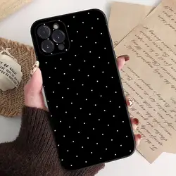 Elegant Black and White Polka Dot Shockproof Non - Slip Phone Case Cover - iPhone 12 Pro (-1)